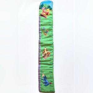 Vintage Y2K Disney Winnie the Pooh Fabric Growth Chart – Nursery Wall Hanging